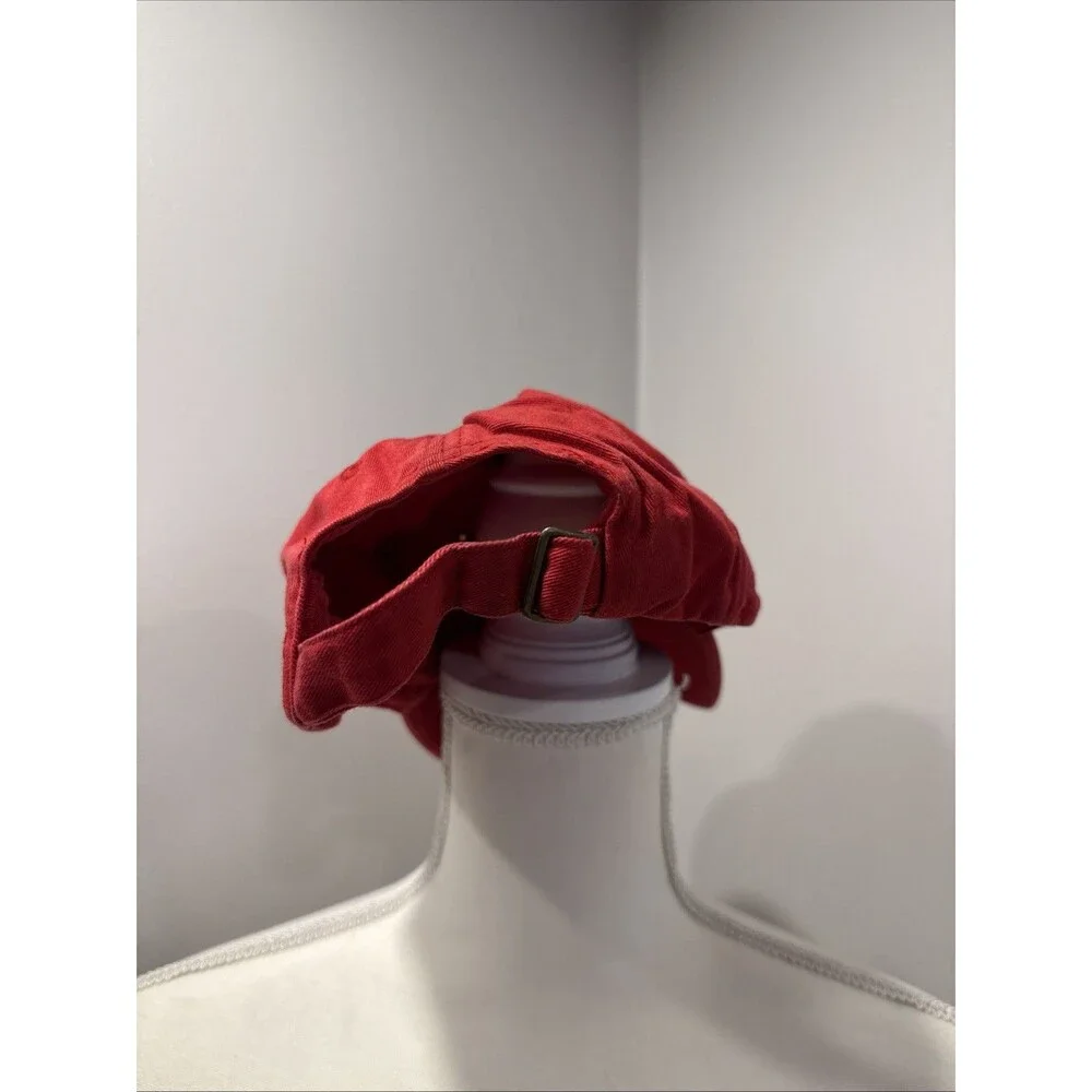 Red Fusion Embroidered Cap Buckle Adjustable Strap Dr Pepper Cotton Hat